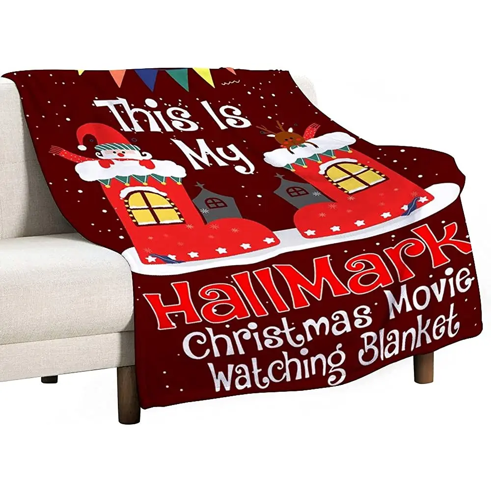 

KiuLoam Christmas Card with Gnomes Soft Throw Blanket 40"x50" Lightweight Flannel Fleece Blanket for Living Room Bedroom Sofa