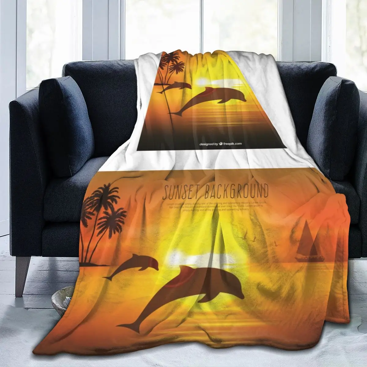 

Sunset Dolphin Wild Marine Animals In Ocean Super Soft And Cozy Fleece Blanket Perfect For Couch Sofa Bed Dropship Wholesale