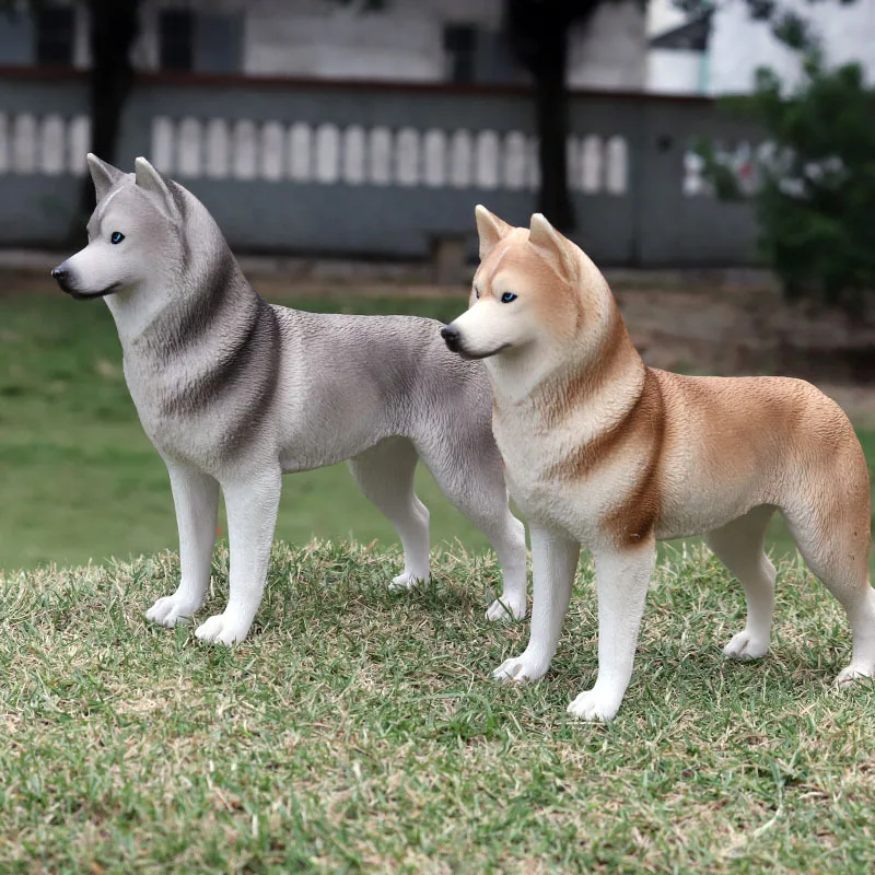 

New Collection Dog Model Simulation solid animal new gray husky Siberian Husky pet dog children toy decoration