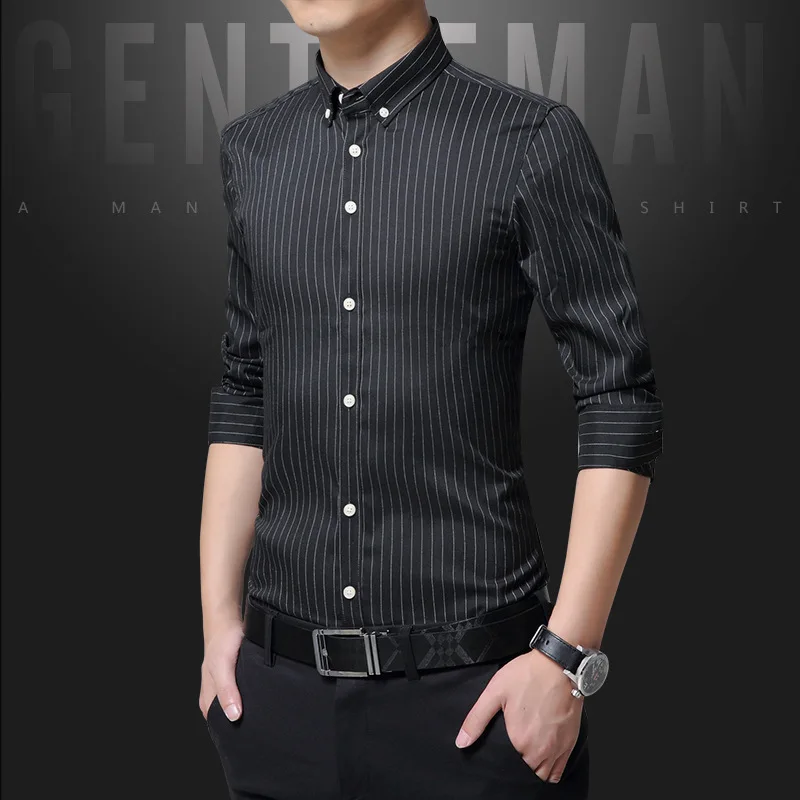 Новое поступление осенняя повседневная мужская рубашка модная классическая