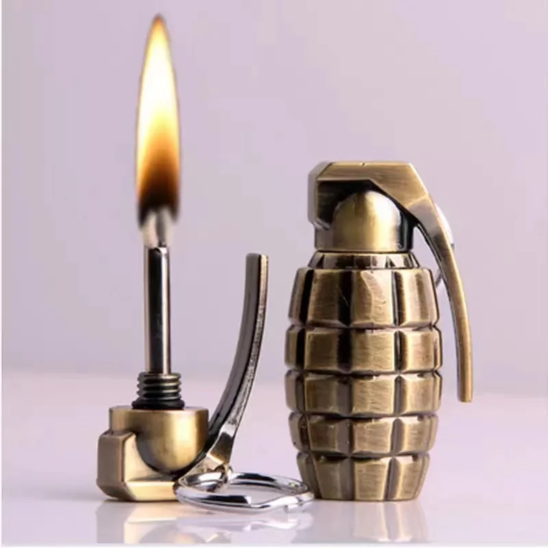 

Keychain Lighter Grenade Model Kerosene Match Lighter Men Gift Cigarette Accessories