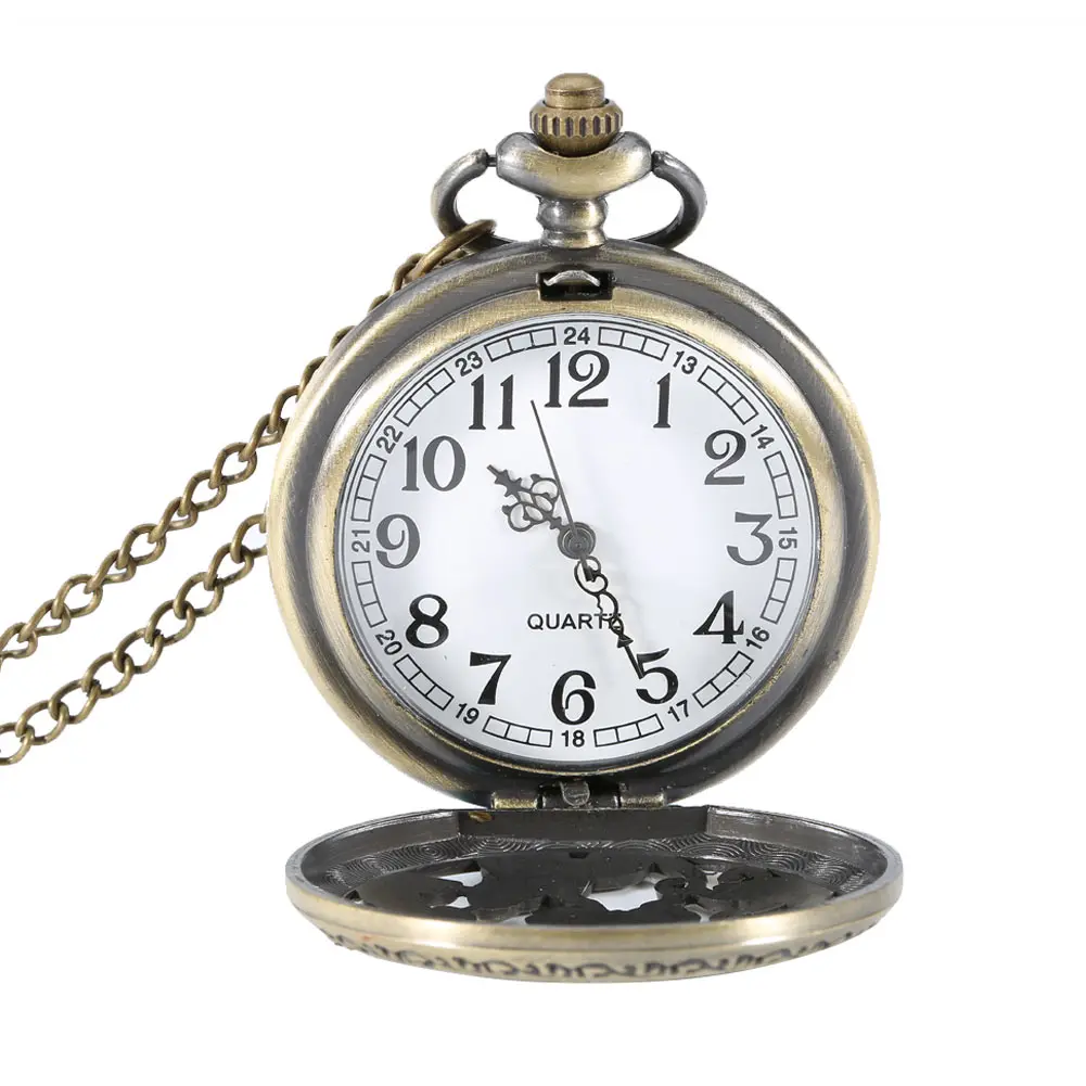 Винтажный кварцевый Карманный чехол с бабочкой и цветами подвеска для часов