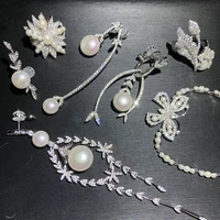 s925 flower petal bud butterfly pearl bracelet necklace earring womens temperament trend heavy craft silver jewelry