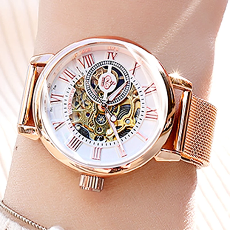 

Montre Femme 2020 Top Brand ORKINA Luxury Fashion Mechanical Watches Rose Gold Ladies Skeleton Automatic Wrist Watches for Women