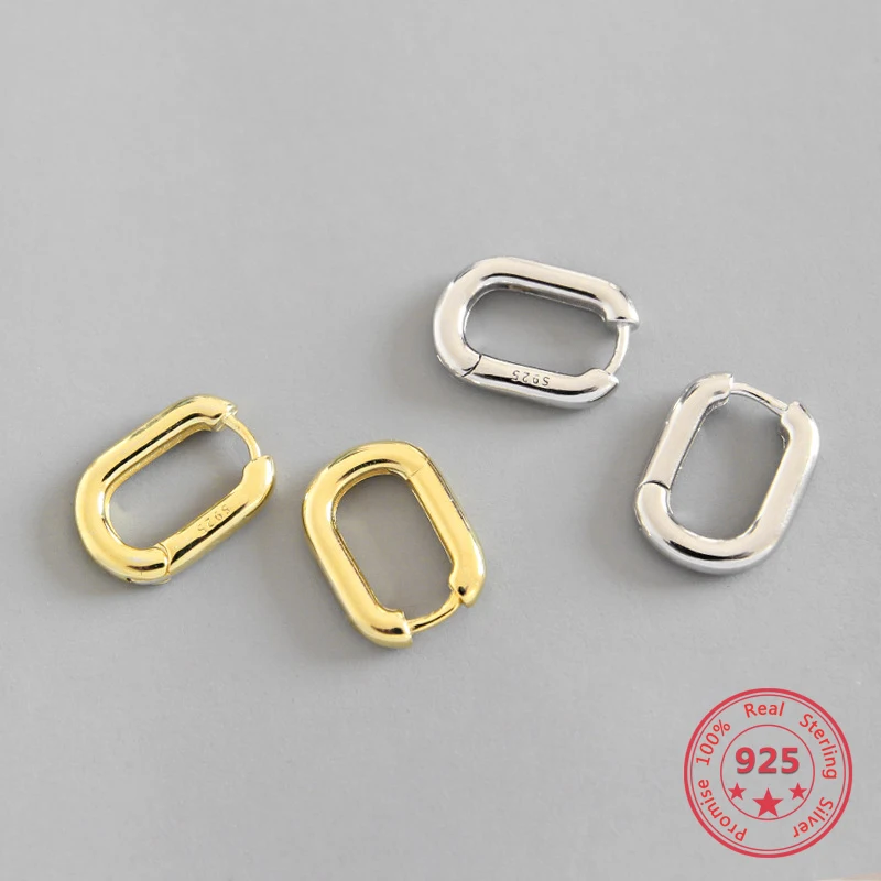 BITWBI уникальные крутые панк 100% Серебро 925 пробы Ретро Геометрические овальные