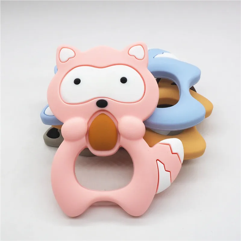 Ченкэй 10 шт. BPA бесплатные силиконовые енот кулон Прорезыватель для зубов DIY Baby