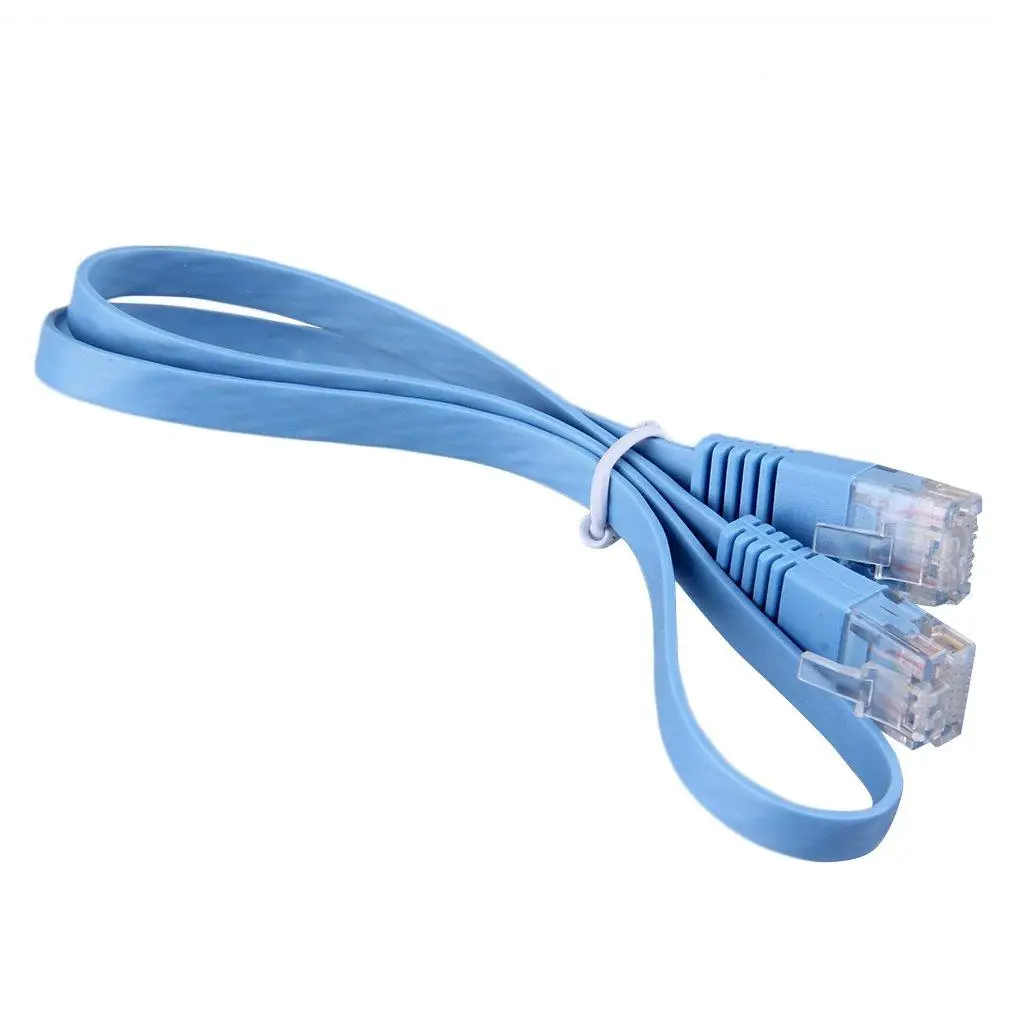 1 шт. RJ45 CAT6 8P8C плоский Ethernet Патч Сетевой кабель Lan 0 5 м в партии синий| |