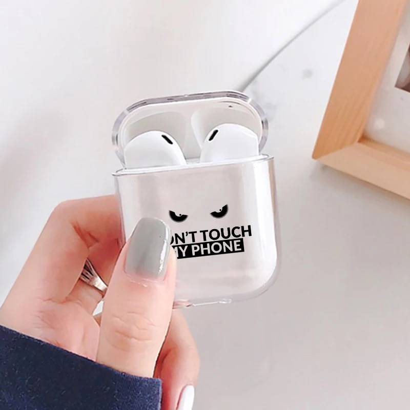 Tansparent чехол для Apple Airpods1/2 s мультяшный узор сердце текстовая линия Беспроводная