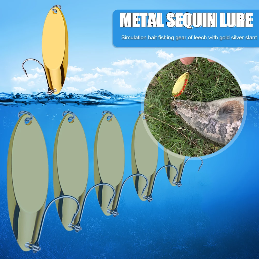 

Metal Spinner Spoon Lures Trout Fishing Lure Hard Bait Sequins Paillette Artificial Baits Spinnerbait Fish Tools