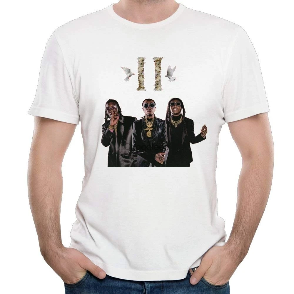 Модная мужская креативная футболка Migos с коротким рукавом для мужчин топы