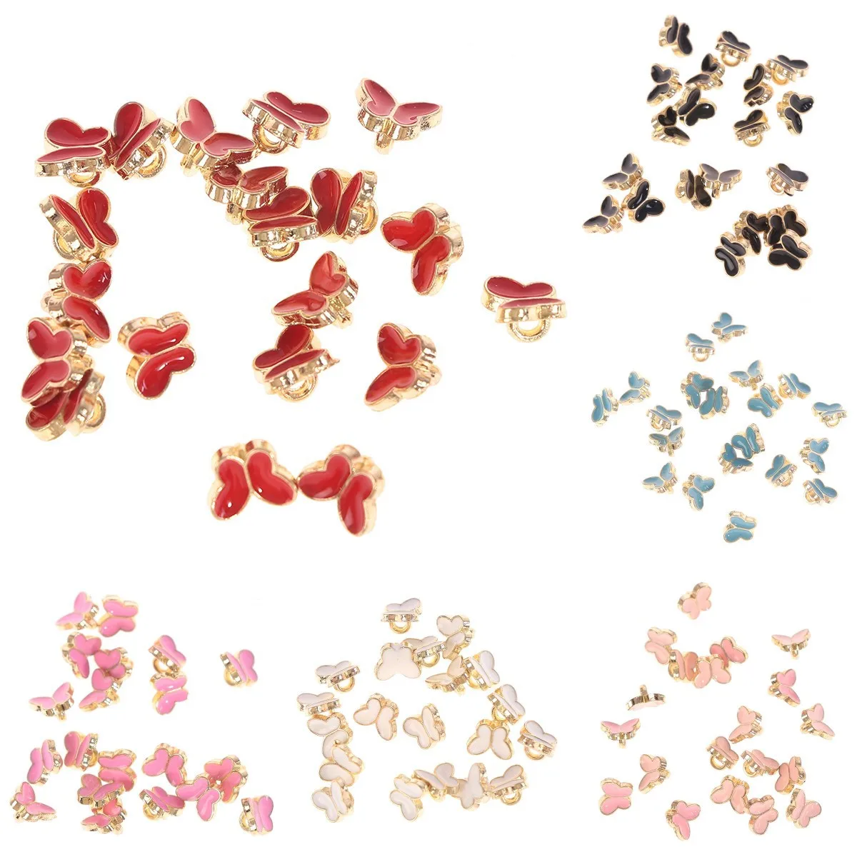 

20Pcs 6mm Tiny Buttons Buckles for DIY Doll Clothes Mini Buckle Butterfly Decoration Button Doll Clothing Sewing Accessories