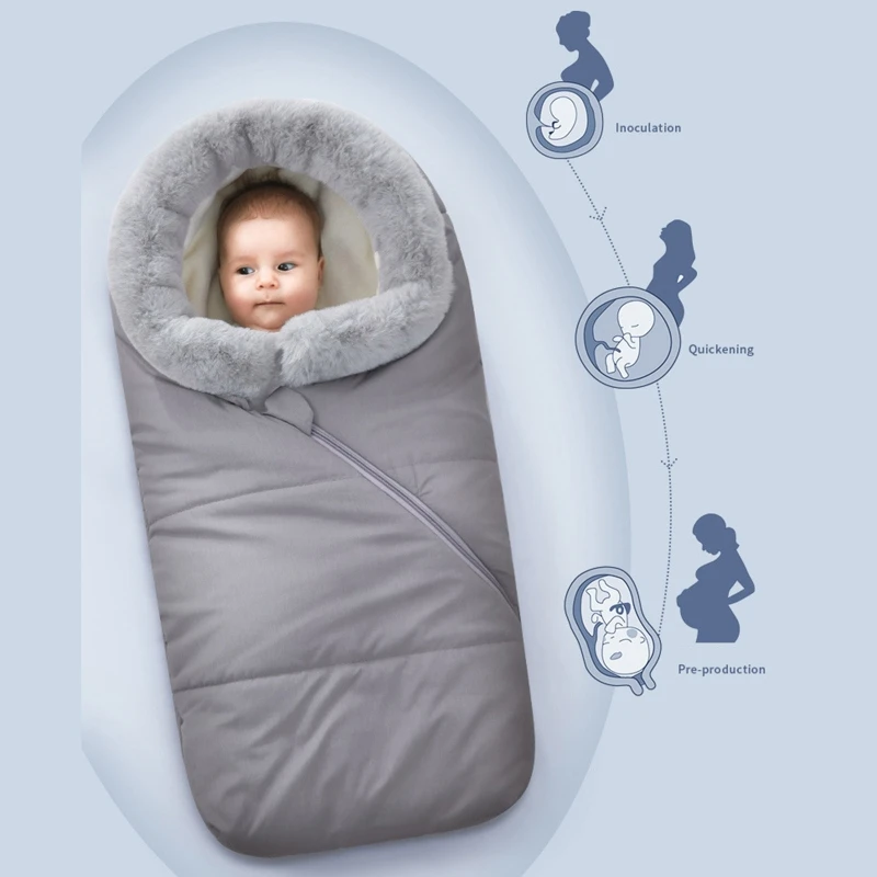 

Baby Infant Stroller Footmuff Winter Autumn Windproof Thicken Warm Sleeping Bag Swaddle Wrap Blanket for Pram Buggy D0AF
