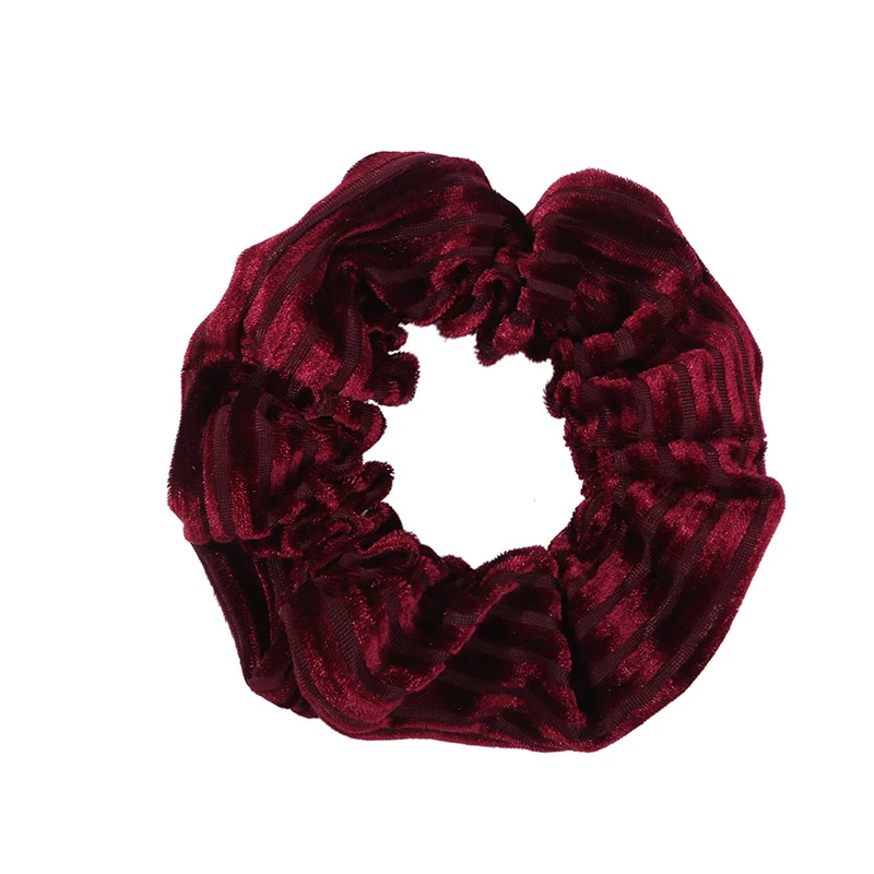 Женские бархатные резинки для хвоста обручи волос в полоску Эластичные