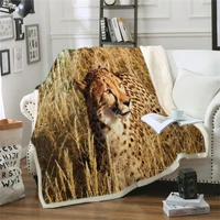 cheetah customized throw blanket sherpa fleece soft blanket personalized diy your picture rug home decoration for bed