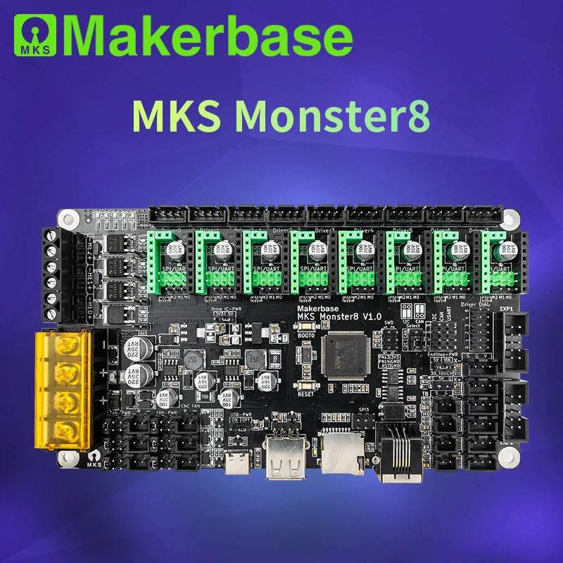 Makerbase MKS Monster8 32 бит 168 МГц F407 плата управления запчасти для 3D-принтера 8 осей Voron Marlin