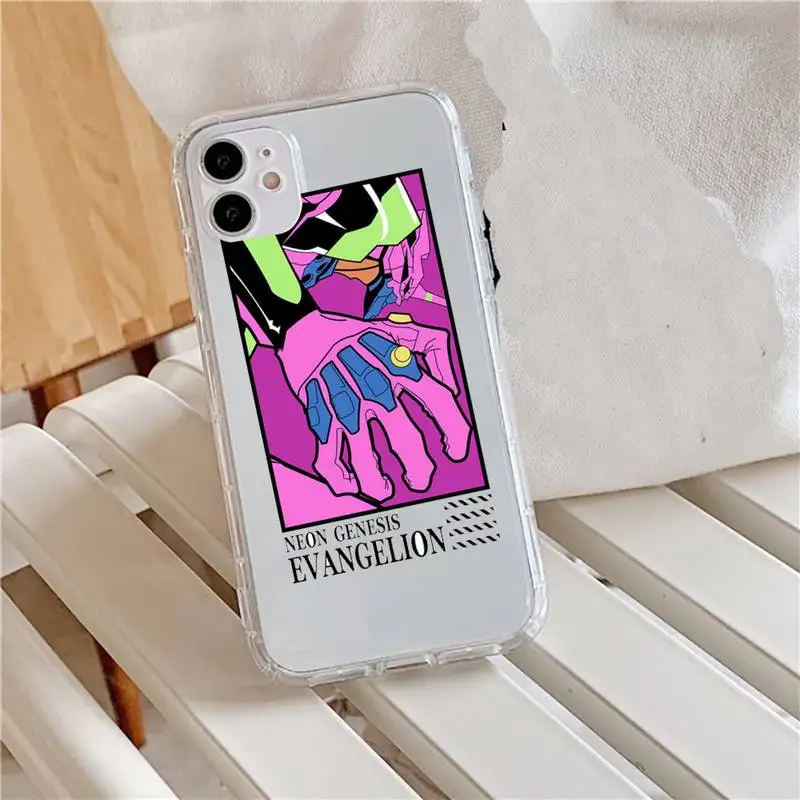 

Cute Genesis Evangelion Japan Anime Clear Phone Case Transparent for iPhone 11 12 mini pro XS MAX 8 7 6 6S Plus X 5S SE 2020 XR