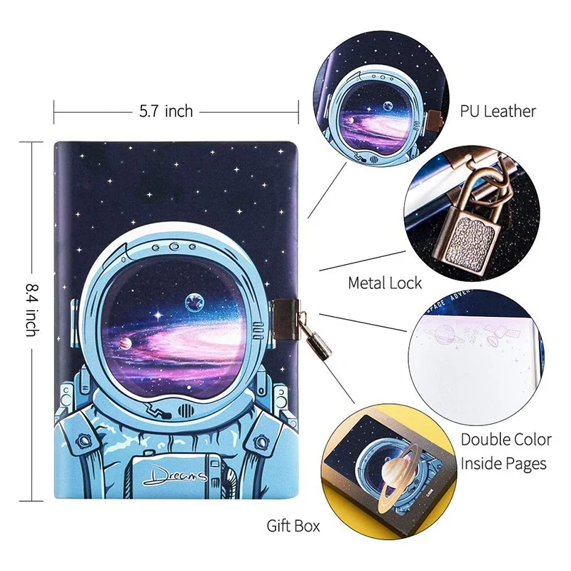 

Journal Diary Locking Diary with Keys,PU Leather Cover Journal A5 Secret Notebook, Gift for Adults,8.38 x 5.7Inch