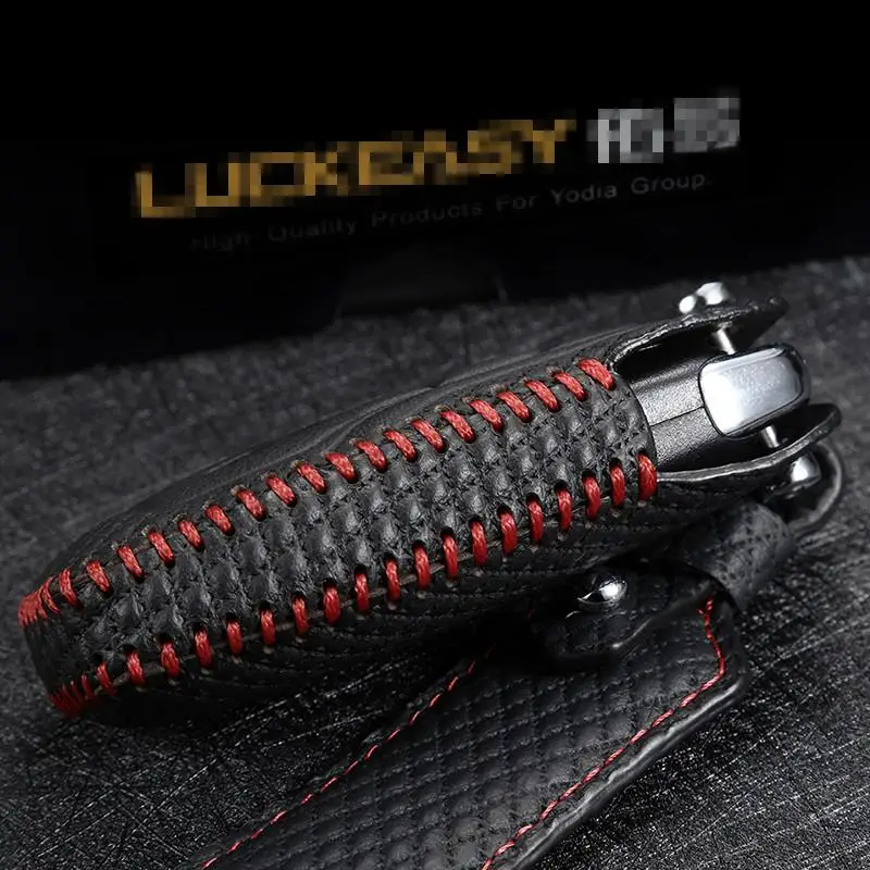

Car Key Bag 2014-2020 For Fords F150 Mustang Lincoln MKC MKZ MKX Top Layer Leather Auto key case car accessories