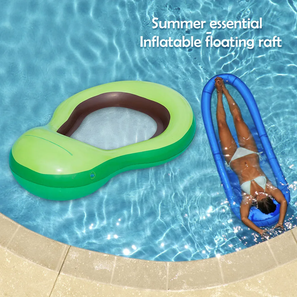 

Water Hammock Inflatable Swimming Pool Float Ring Avocado Shape Air Mattress Summer Beach Pool Party Float Lounge Chair Sleeping