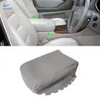 Для Lexus GS300 GS400 GS430 1999 2000 2001 2002 2003 2004, кожаный подлокотник с микрофиброй и Центральным управлением, защитная наклейка, отделка серого цвета