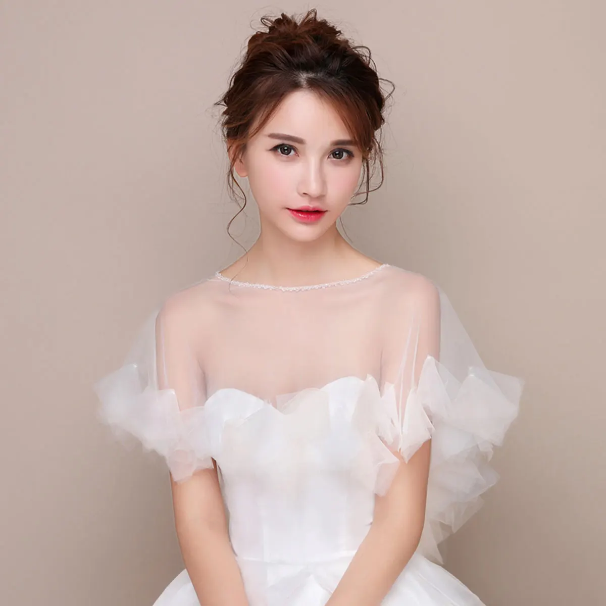 Свадебная шаль женский шарф элегантная прозрачная сетчатая накидка для