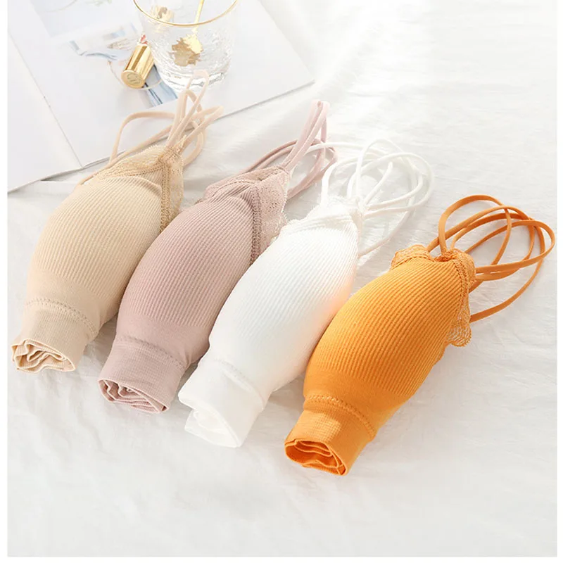 

Women Sexy Lace Seamless Underwear Wrap Bra Cross Strap Removable Chest Pad New