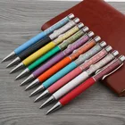 Офисная металлическая шариковая ручка с серебряным кристаллом в подарок для студентов девочек