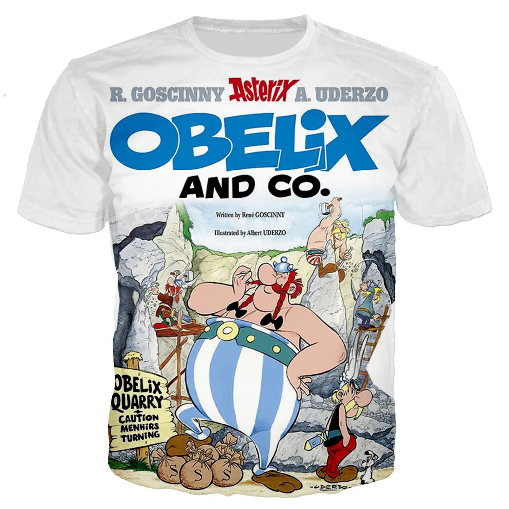 Новое поступление Готическая модная футболка с 3D принтом астерикса и Обеликса