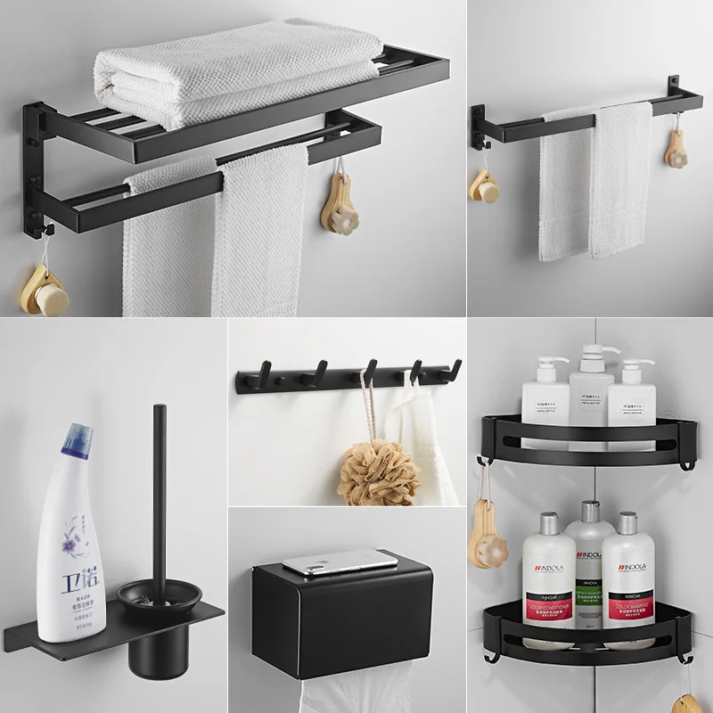 Космическая алюминиевая вешалка для полотенец свободная перфорированная ванной