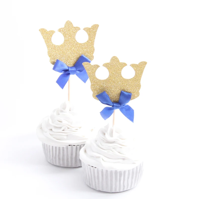10 шт./лот корона принцессы Золотой блестящий торт Топпер 1-й День рождения
