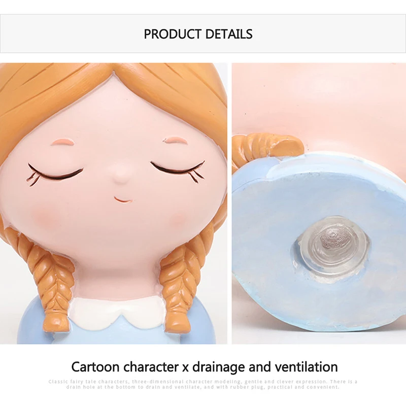 

New Girls Cactus Succulent Flower Pot Decoration For Home Office Creative Handmade Hole Craft Planters Cute Garden Vase