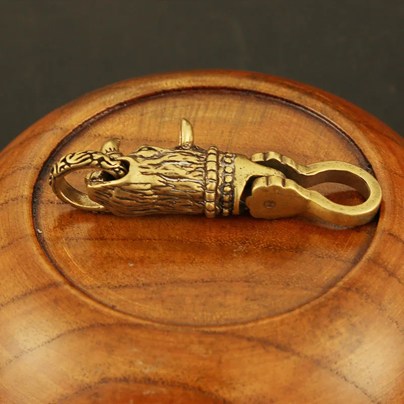 Медная головка носорога автомобильный брелок подвеска на поясную пряжку