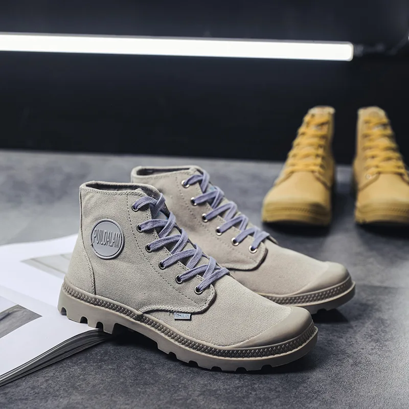 SZSGCN414 высококачественные мужские парусиновые туфли модные высокие повседневные