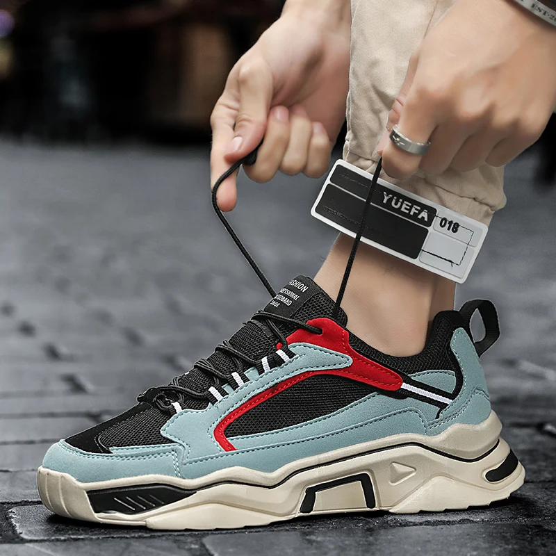 

Кроссовки мужские дышащие, спортивная обувь для бега, толстая подошва, в стиле ретро, уличные Нескользящие, для ходьбы и бега