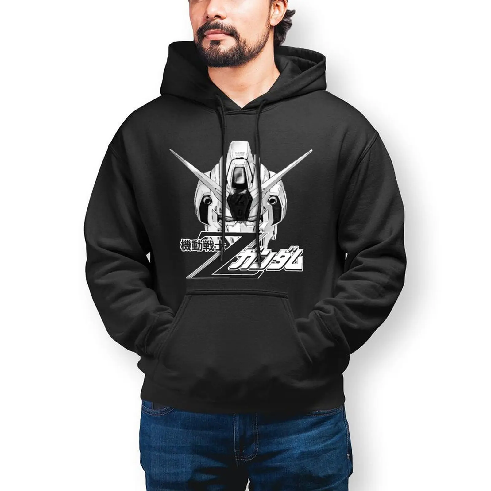 

Bandai Gundam MSZ-006 Zeta Gundam Ζガンダム Hoodies Anime Cotton Outdoor Pullover Hoodie Long Fashion Hoodie Men