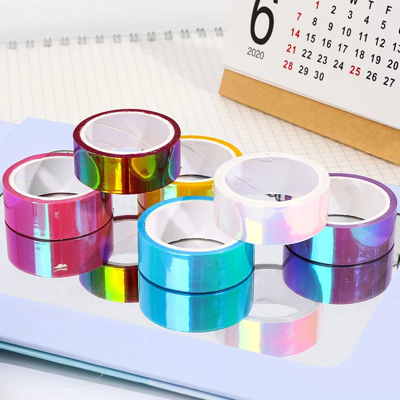 

Rainbow Laser Washi Tape Glitter Stationery Scrapbooking Decorative Adhesive Tapes DIY Masking Tape School Supplies