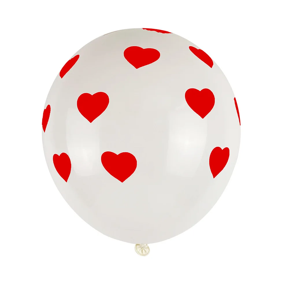 10 шт. 12-дюймовые гелиевые воздушные шары с принтом сердца красные белые латексные