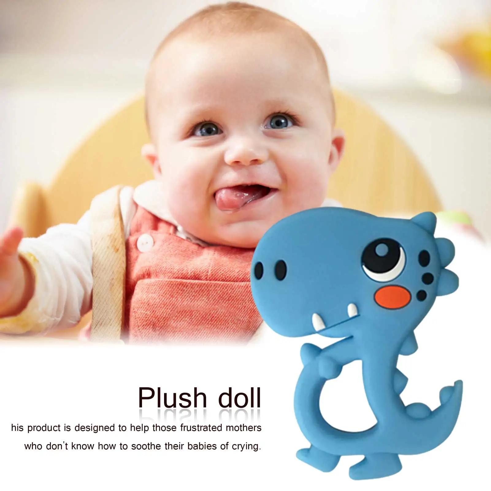 

Cartoon Silicone Teether Dinosaur Bear Shape For Pacifier Clips DIY Cute Teething Toys Silicone Beads Baby Teether