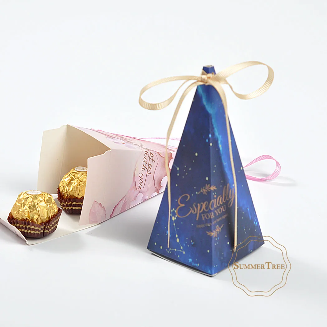 10 шт. креативная коробка для конфет свадебные сувениры детей треугольная