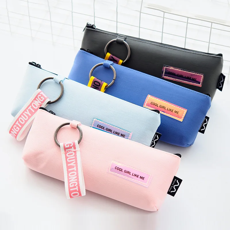 Креативный тканевый чехол для ручки с двойной молнией большой карандаш коробка