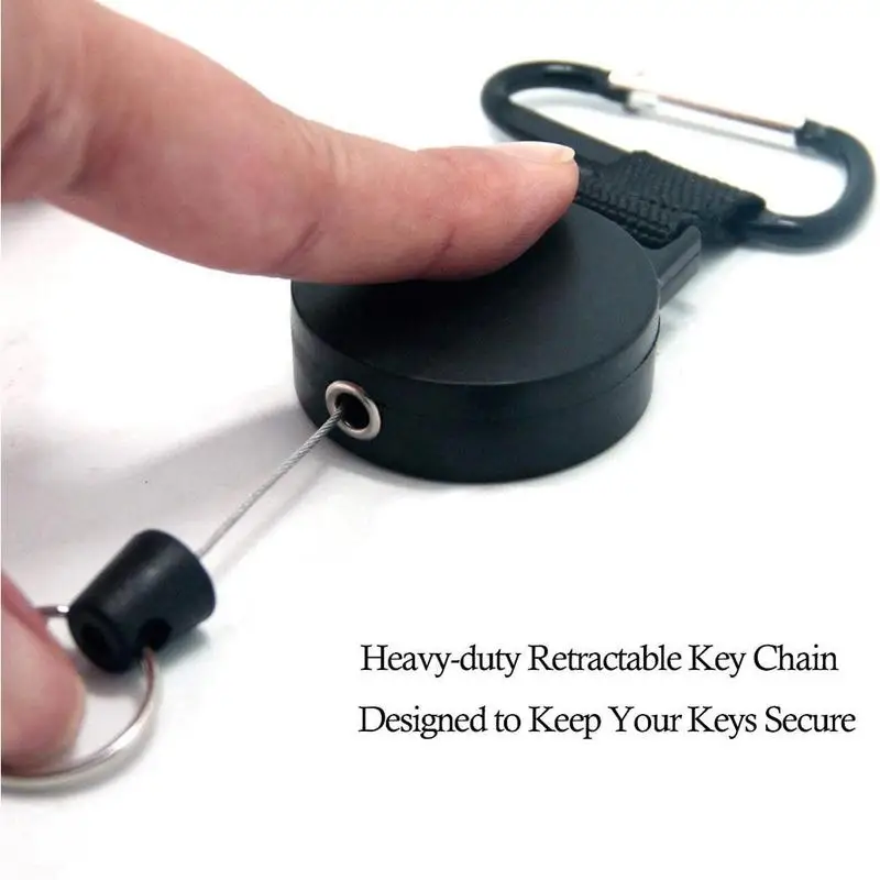 Черный выдвижной брелок для ключей наружный карабин легкая Пряжка держатель