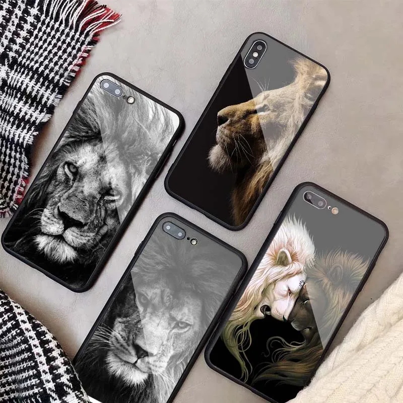Чехол из закаленного стекла Mighty lion для iPhone 11 Pro Max XS XR X 8 7 6 5 SE 7Plus 6Plus 2020 | Мобильные