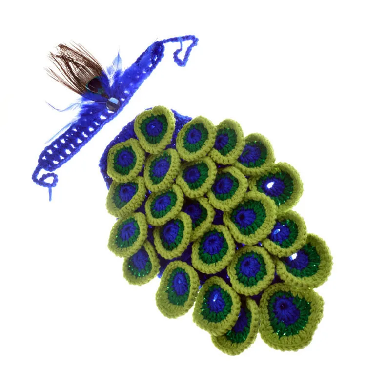 Для детей 0-3 лет M вязаные для новорожденных Павлин наряды вязаная павлина