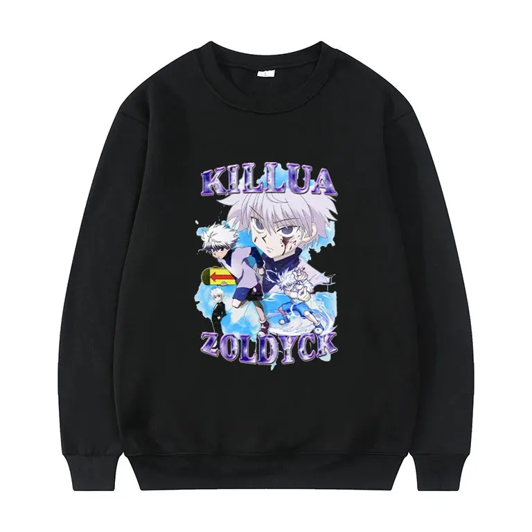

Japan Anime Hunter X Hunter Sweatshirt Man Funny Killua Zoldyck Print Pullover Streetwear Quality Men Women Fashion Sweatshirts