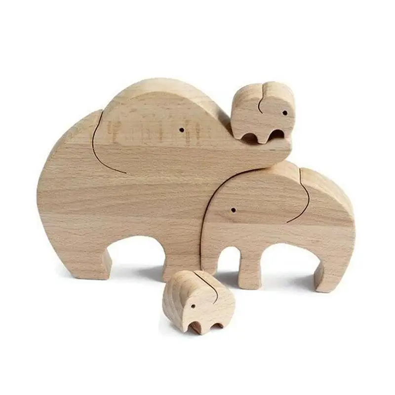

Mother's Day Gifts Elephant Mother And Child Shaped Design Decorative Wooden Ornament Room Desktop Home Decor