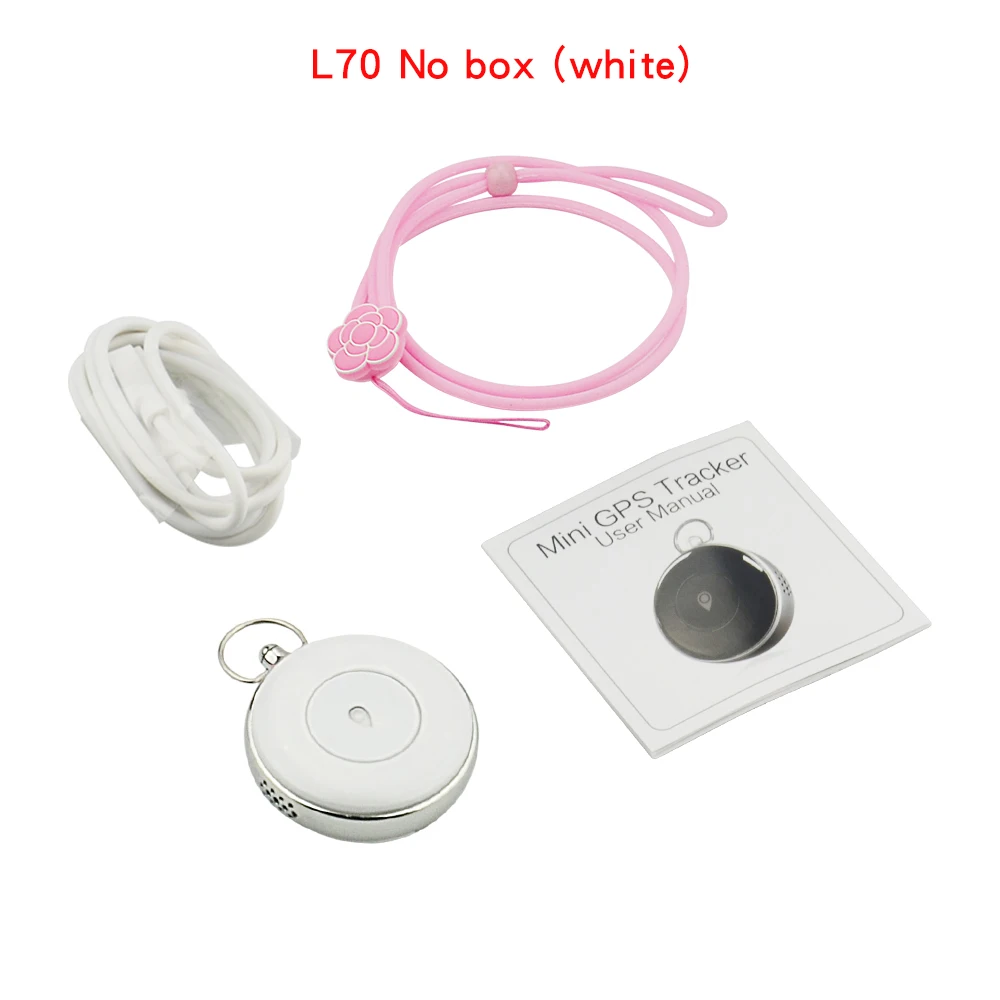 white no box Мини Смарт GPS трекер L70 для детей/взрослых/Eldly/Disabled устройство слежения в реальном времени с голосовым временем вещания SOS GEO-Fence - Цвет: white no box