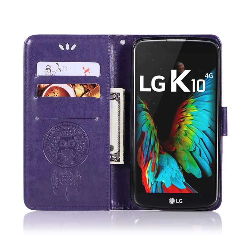 Для LG K10 чехол LTE 2016 бумажник для телефона из искусственной кожи 4G K430 K430DS K420N K 10 K410