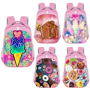 Модные школьные ранцы для девочек, дизайнерская сумка-холодильник для мороженого, пончиков, конфет, Детский рюкзак для начальной школы, Холщовый портфель для учеников