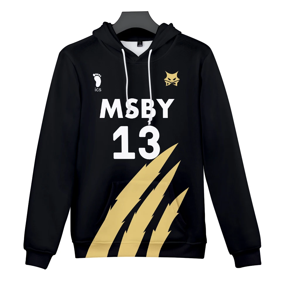 

Harajuku Volleyball Tooru Haikyuu!! MSBY 3D Print Hoodies Sweatshirts Men/Women Long Sleeve Hoodie Hinata Shouyou Pullovers