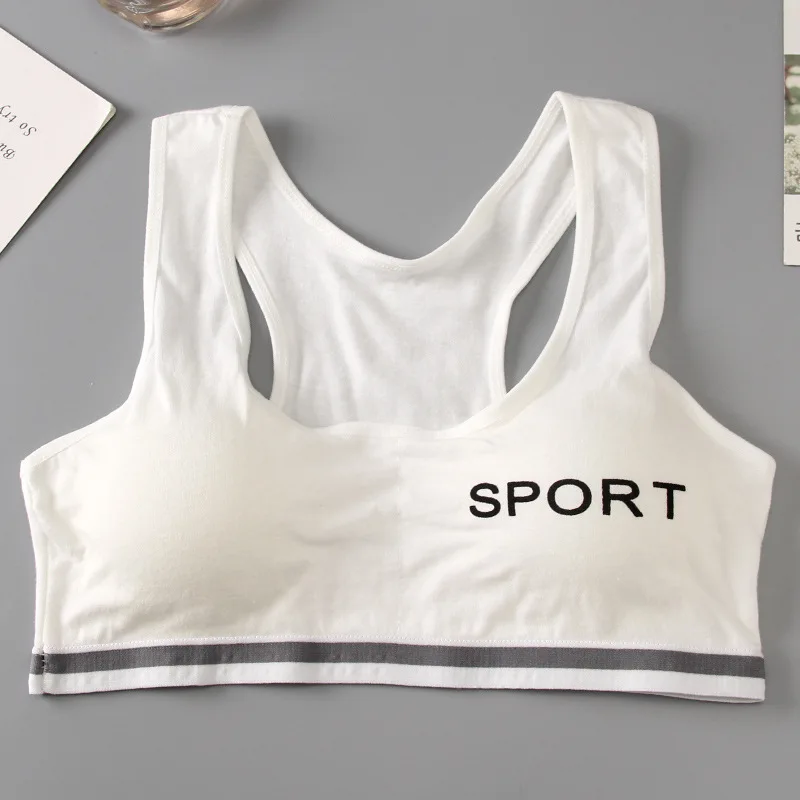 Натуральный хлопок Девичья спортивный бюстгальтер для девочек нижнее белье с